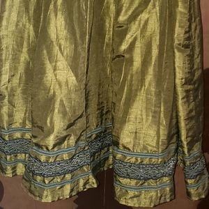 J.H Collectibles Olive Green Shimmer Skirt breads on bottom. Size 12